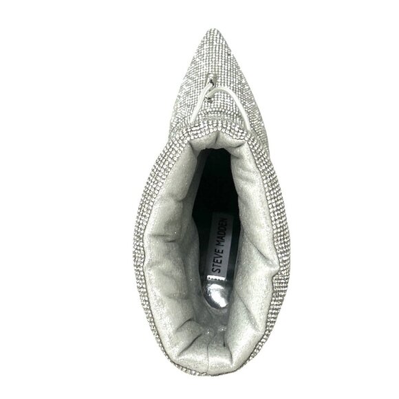STEVE MADDEN CLOAK Women's Stiletto Heel Ankle Boots Dress Booties Silver - Picture 6 of 8